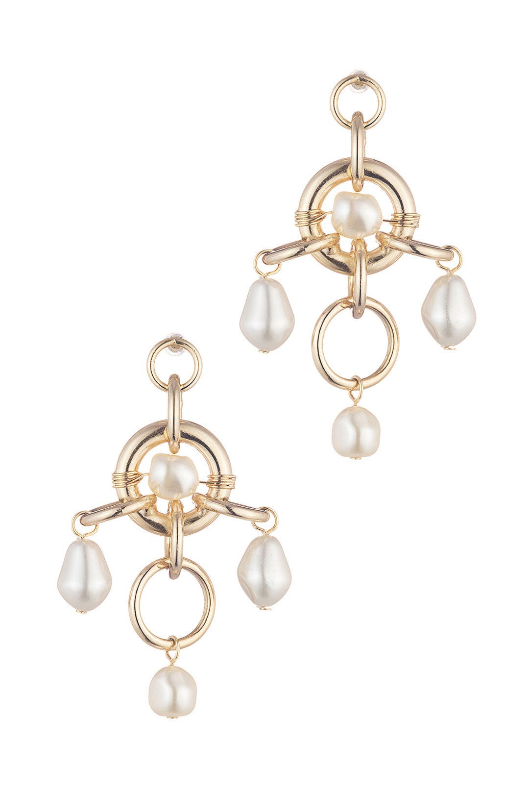 Gold Pearl Luis Chandelier Earrings by Dannijo 1