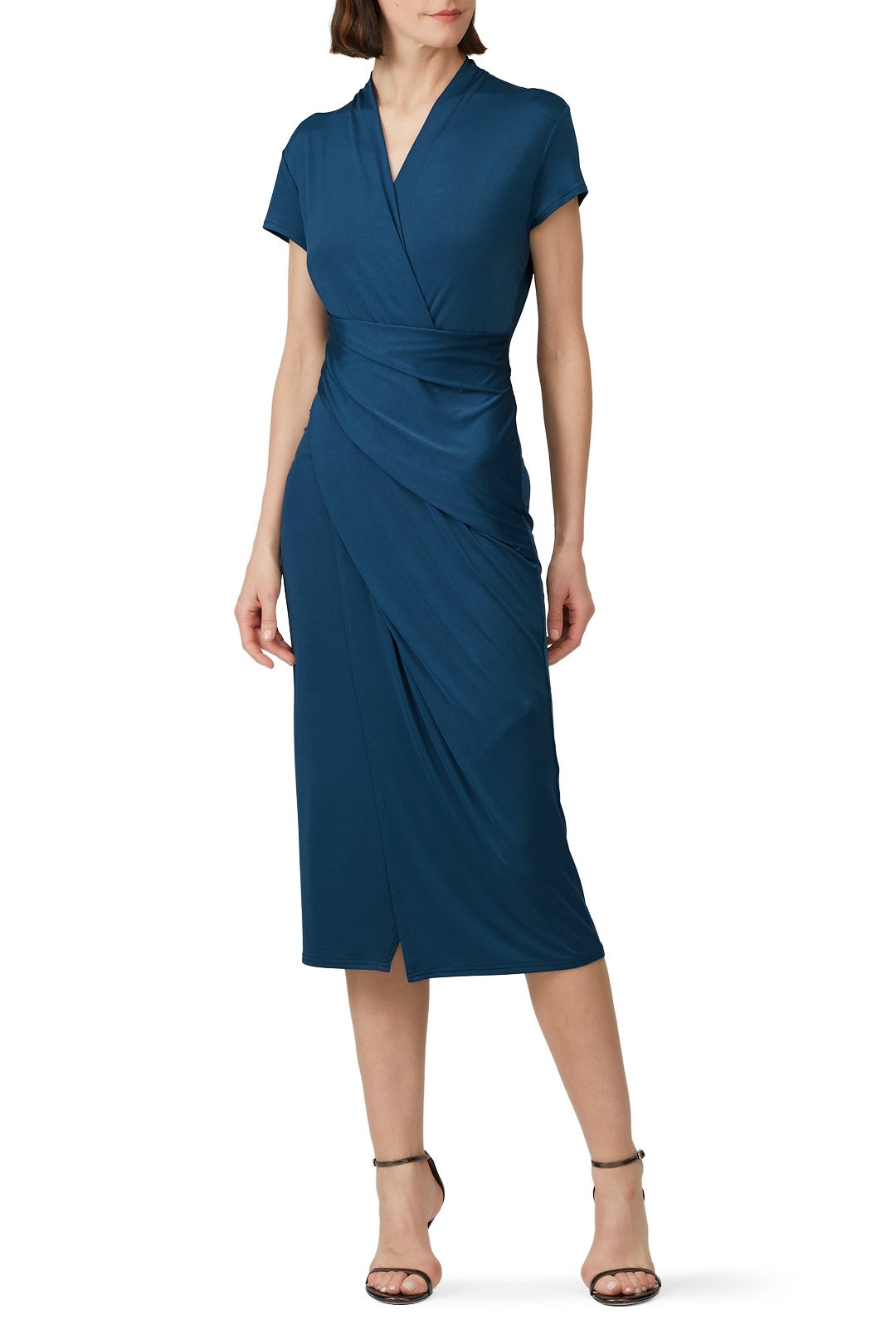 Steel Blue Faux Wrap Dress by Great Jones 0