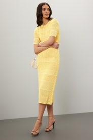 Yellow Knit Midi Dress by Jason Wu x RTR