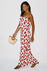 White Cherry Bias Maxi Skirt by Muma World