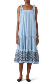 Blue Lucy Midi Dress by Rebecca Minkoff