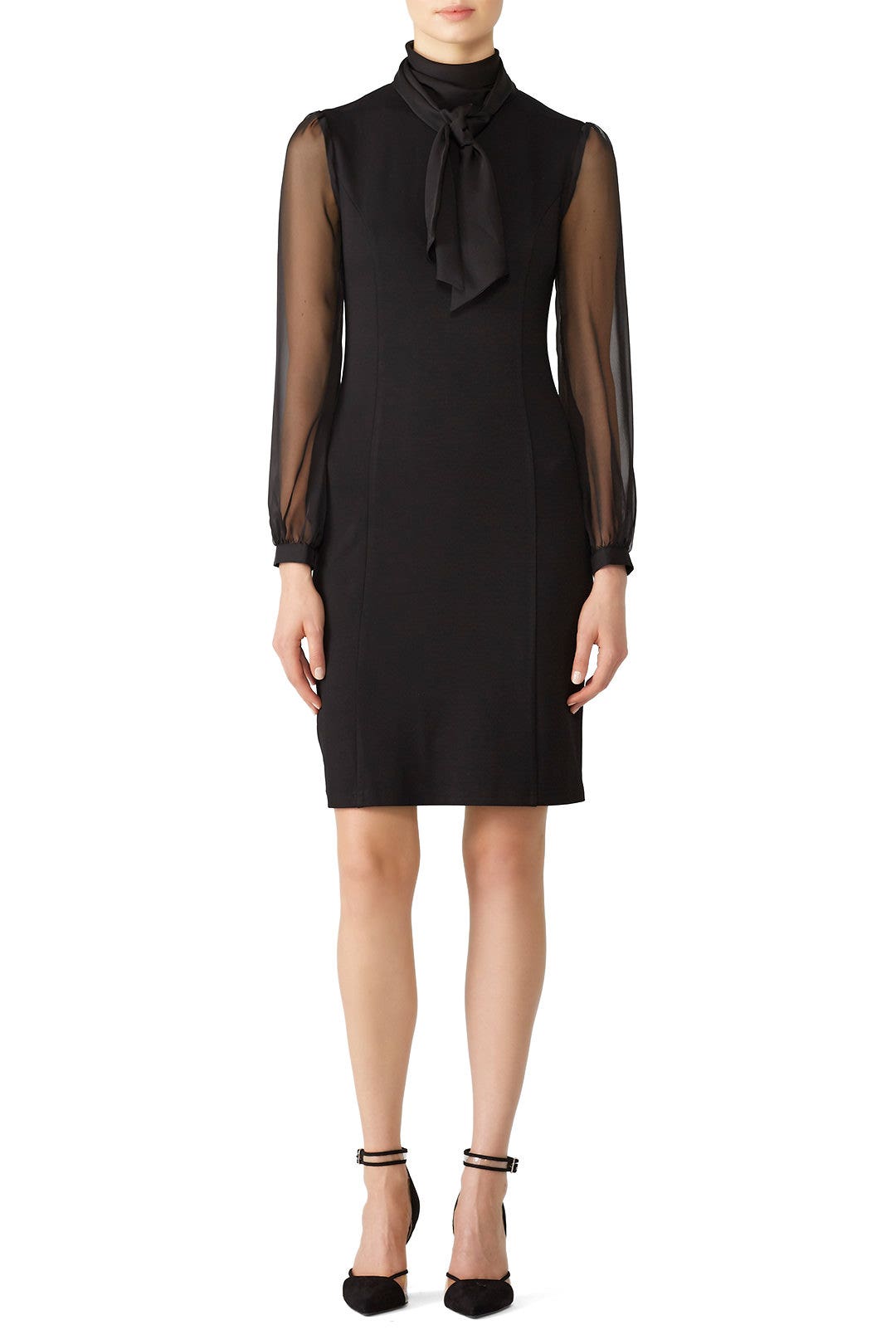 Sheer Sleeve Tie Sheath by Slate & Willow 0