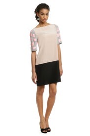 Mosaic Nude Colorblock Shift by Tibi