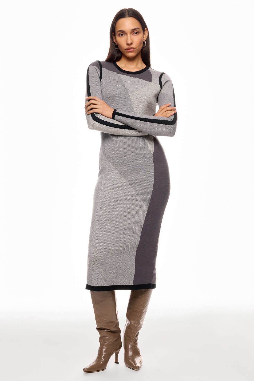 Knit Midi Color Block Dress by TOCCIN X RTR | Rent the Runway
