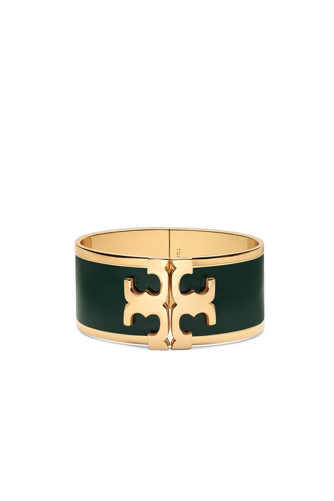 Green Raised Logo Cuff by Tory Burch Accessories 0