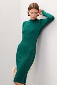 Green Side Button Dress by Adam Lippes x RTR