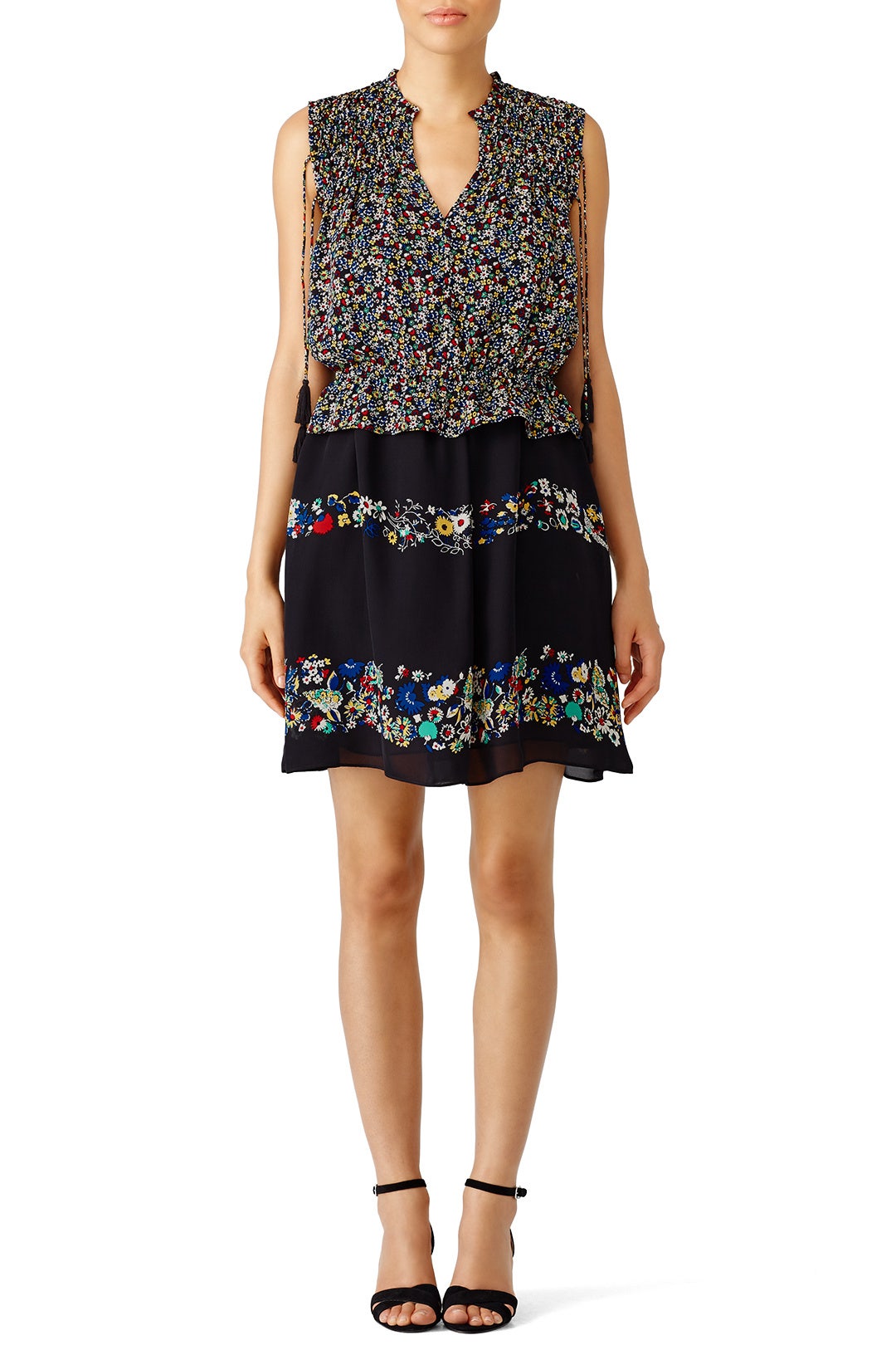 Floral Stripe Mash Up Dress by Derek Lam 10 Crosby 0