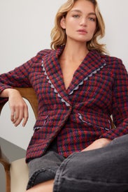 Red Tweed Blazer by English Factory