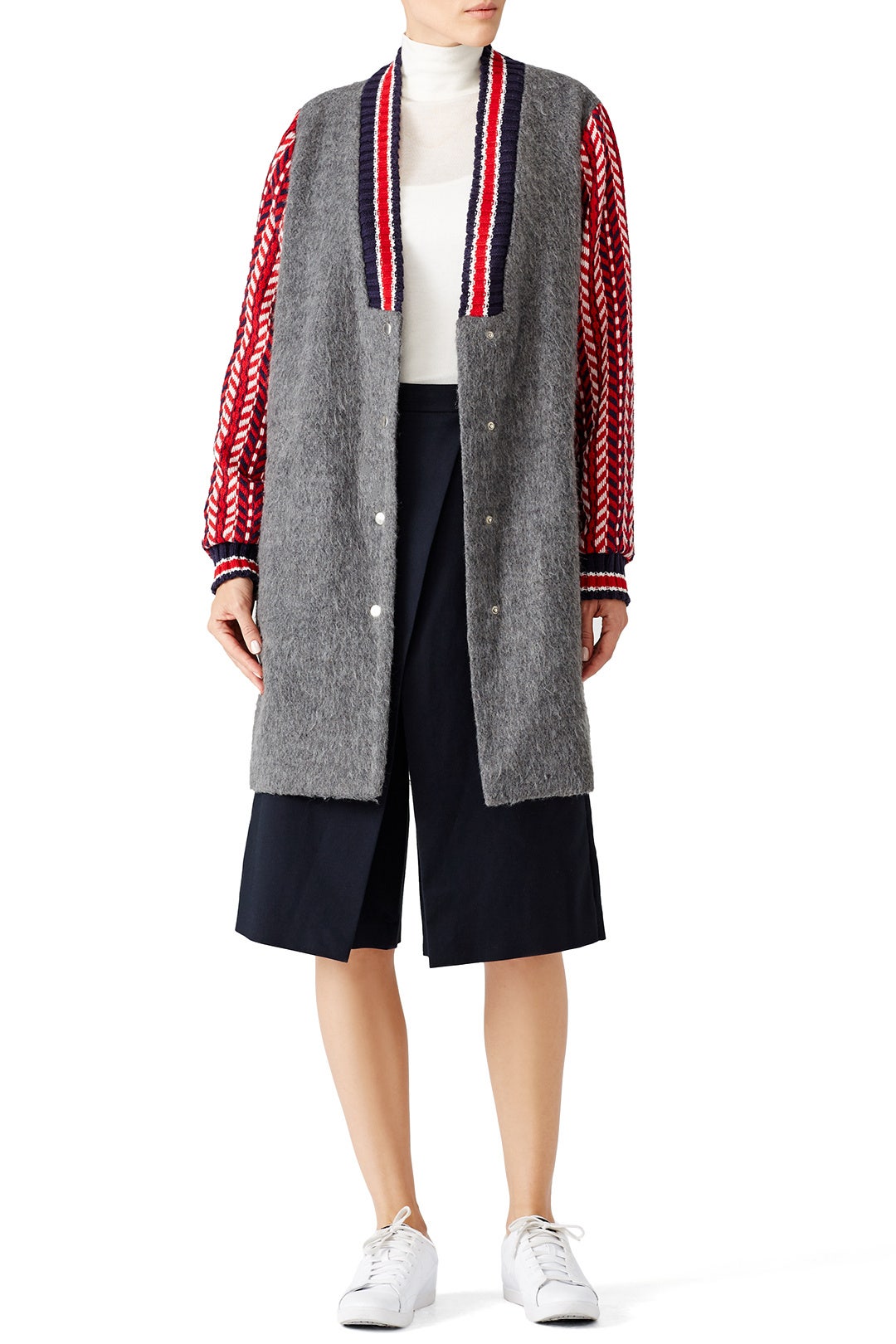 Grey Wool Varsity Coat by English Factory 0