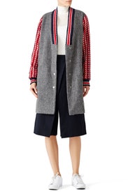 Grey Wool Varsity Coat by English Factory