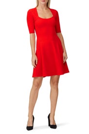 Engineered Rib Flare Dress by Milly