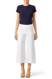 White Sugarcane Crop Pants by Nanette Lepore