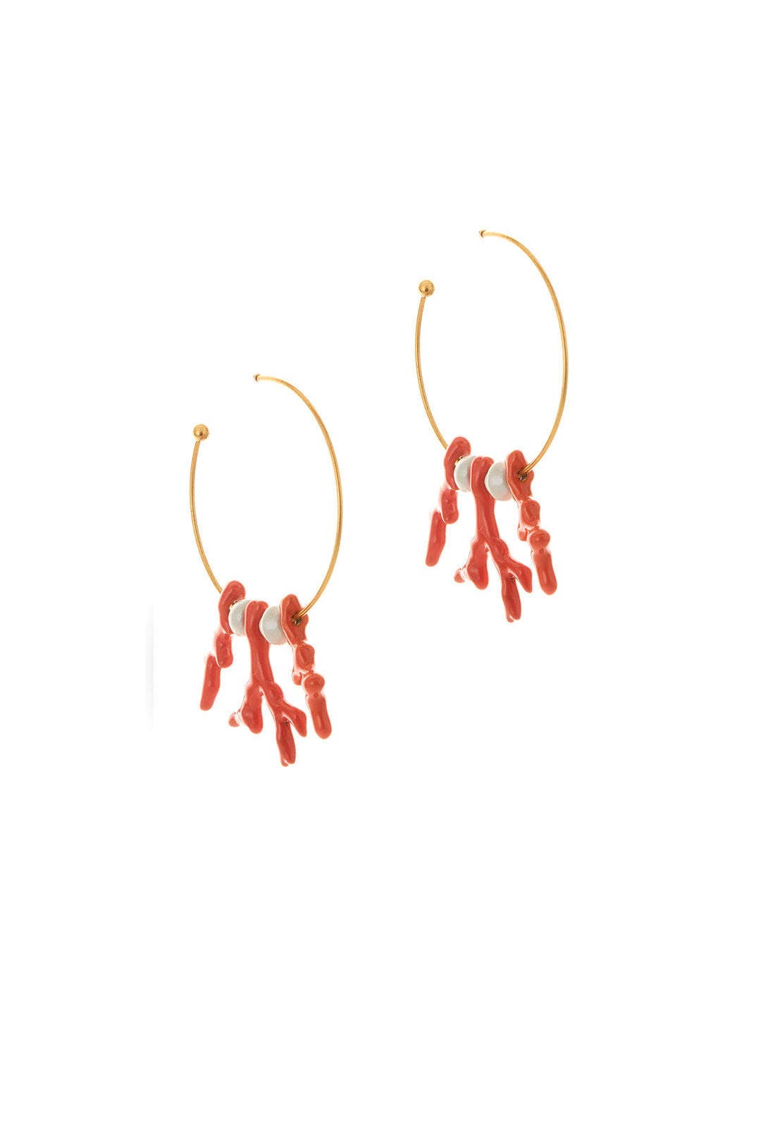 Painted Paprika Branch Earrings by Oscar de la Renta