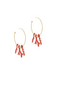 Painted Paprika Branch Earrings by Oscar de la Renta