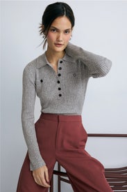Collared Button Front Sweater by Peter Som x RTR