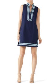 Navy Sleeveless Classic Tunic Dress by Sail to Sable