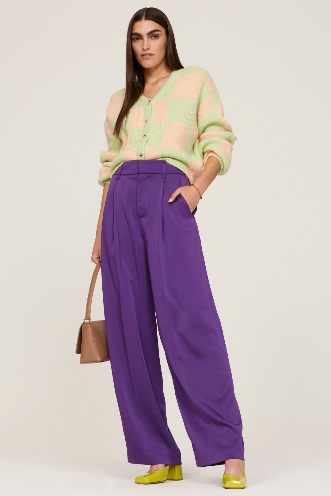Stine Goya Amara Cardigan Green-pink-print