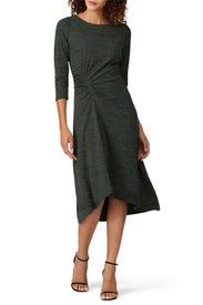Green Knit Ruched Dress by Donna Morgan