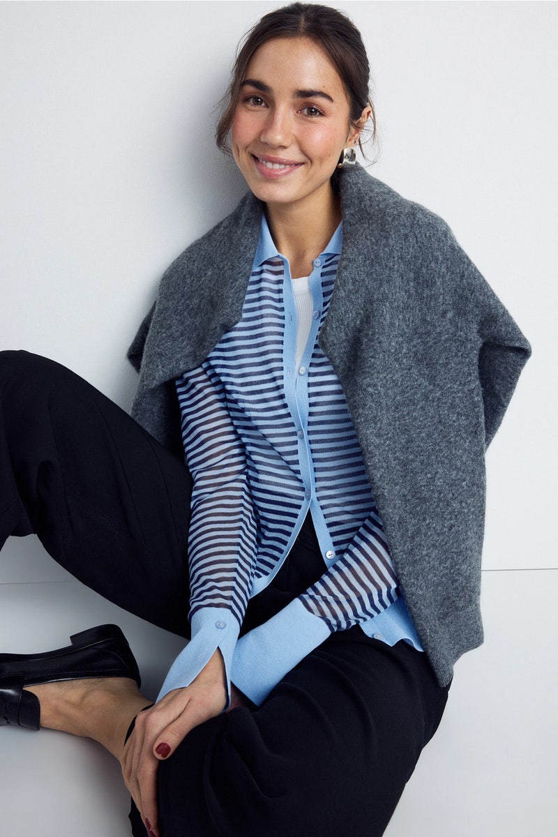 Collared Striped Cardigan by FRAME - Photo 0