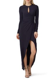 Navy Twist Front Gown by krisa