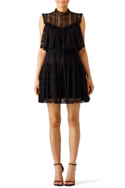 Black Eyelet Ruffle Dress by Philosophy di Lorenzo Serafini