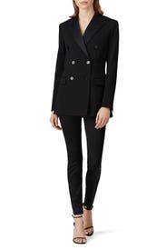 Black Wool Double Breasted Blazer by Theory