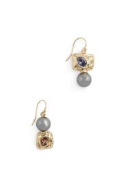 Gold Crumpled Wire Earrings by Alexis Bittar