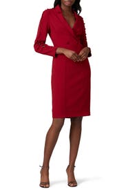 Burgundy V-Neck Sheath by Badgley Mischka