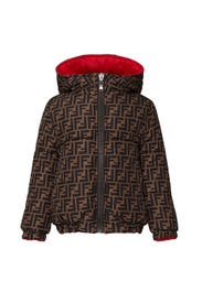Kids Reversible Logo Print Coat by Fendi Kids
