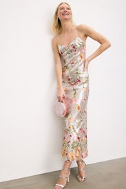 Bustier Floral Applique Gown by Ieena for Mac Duggal