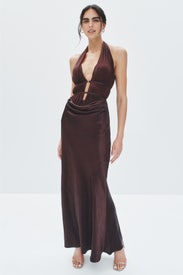 Celine Satin Maxi Dress by MISHA