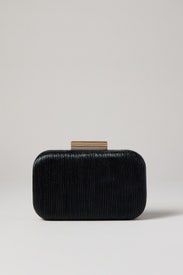Black Pleated Clutch by Sondra Roberts