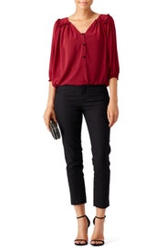 Wine Red Mercer Sheer Top by T-Bags LosAngeles