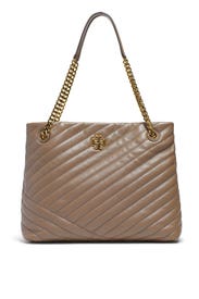 Classic Taupe Kira Chevron Tote by Tory Burch Accessories
