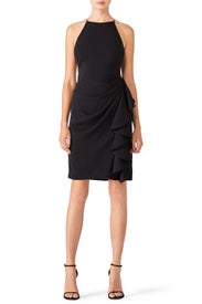 Black Ruffle Sheath by Badgley Mischka