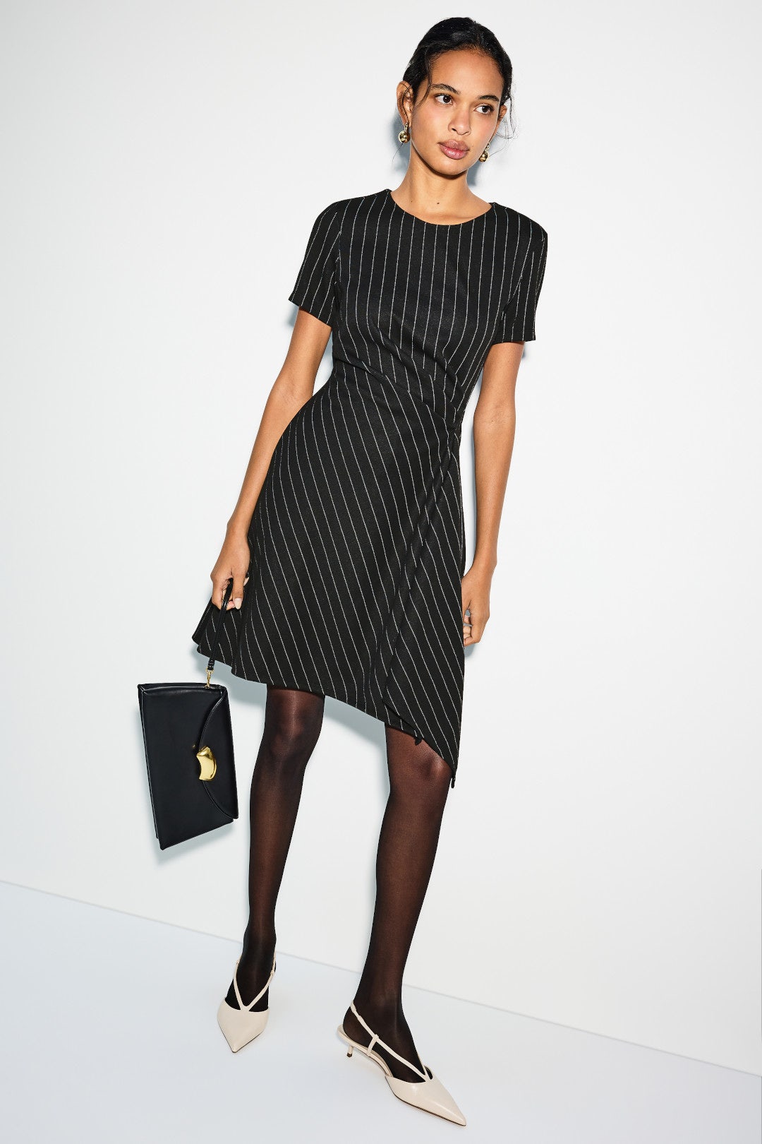 Pinstripe Knit Mini Dress by N Natori 0
