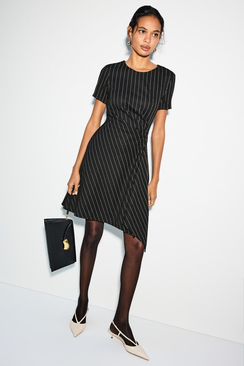Pinstripe Knit Mini Dress by N Natori - Photo 0