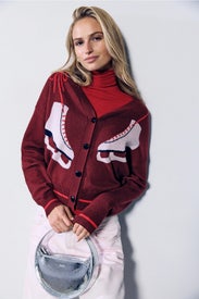 Red Cori Cardigan by Rachel Antonoff