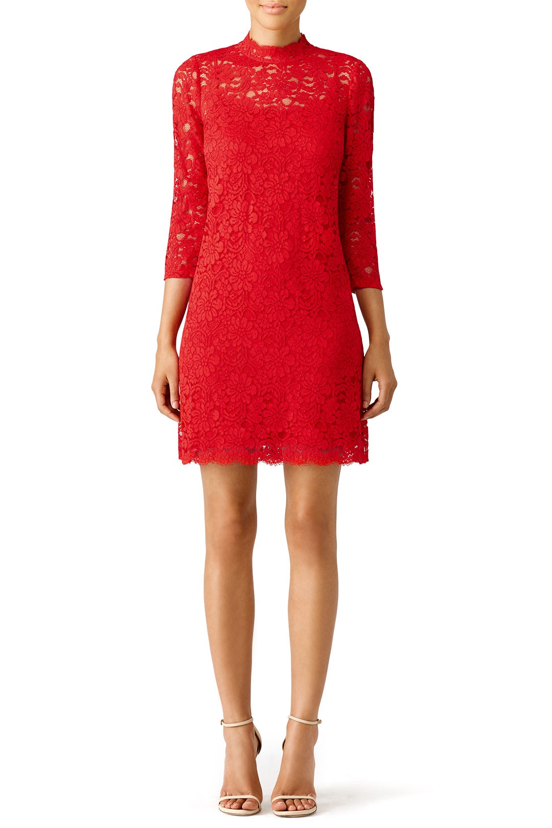Red Mod Lace Dress by Slate & Willow 0