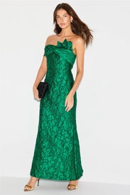 Jacquard Strapless Gown by Badgley Mischka