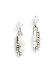 Sliver Pearl Earrings by Erickson Beamon