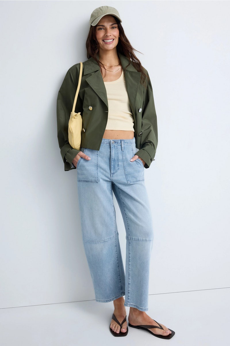Light Wash Utility Soft Barrel Jeans by LE JEAN - Photo 0
