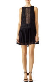 Black Panelled Lace Dress by Nicholas