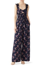 Sleeveless Ivie Floral Jumpsuit by Rebecca Taylor NYC