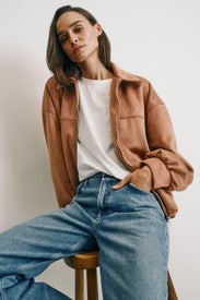 Suede Bomber Jacket by WEWOREWHAT