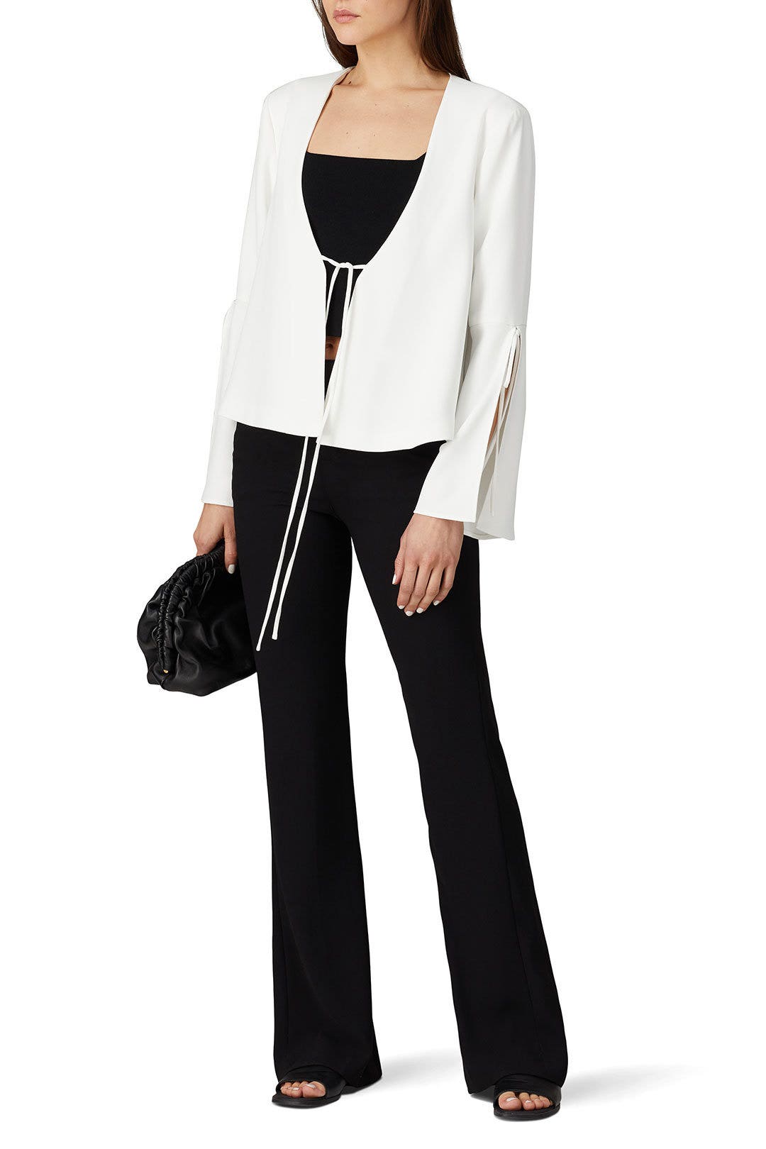 White Tie Front Jacket by Derek Lam 10 Crosby x RTR 0