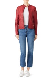 Red Leather Jacket by DOMA
