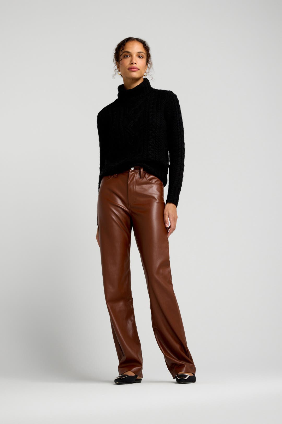 THE TOÉ 24aw Camden leather pants brown JOE109.jpg