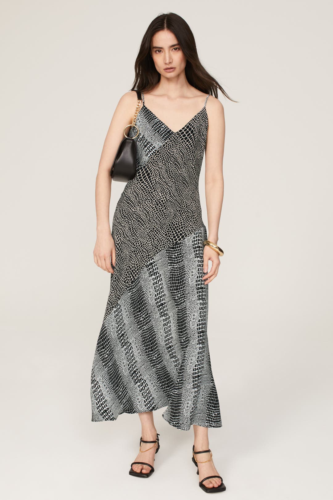 Saunders x RTR Alligator Slip Dress Grey-print