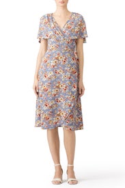 Blue Floral Wrap Dress by Slate & Willow